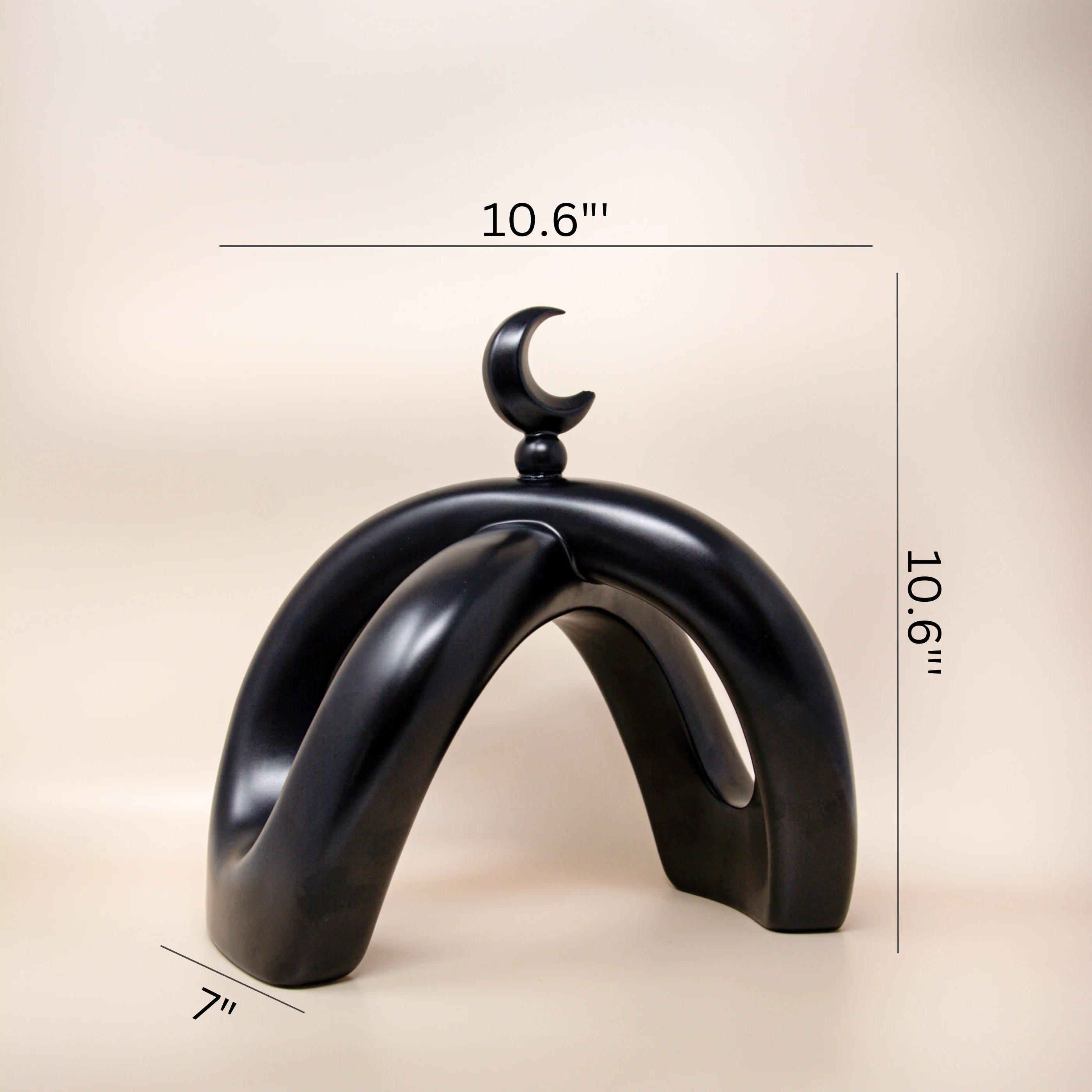 Crescent Knot Sculpture: Black - Image 6