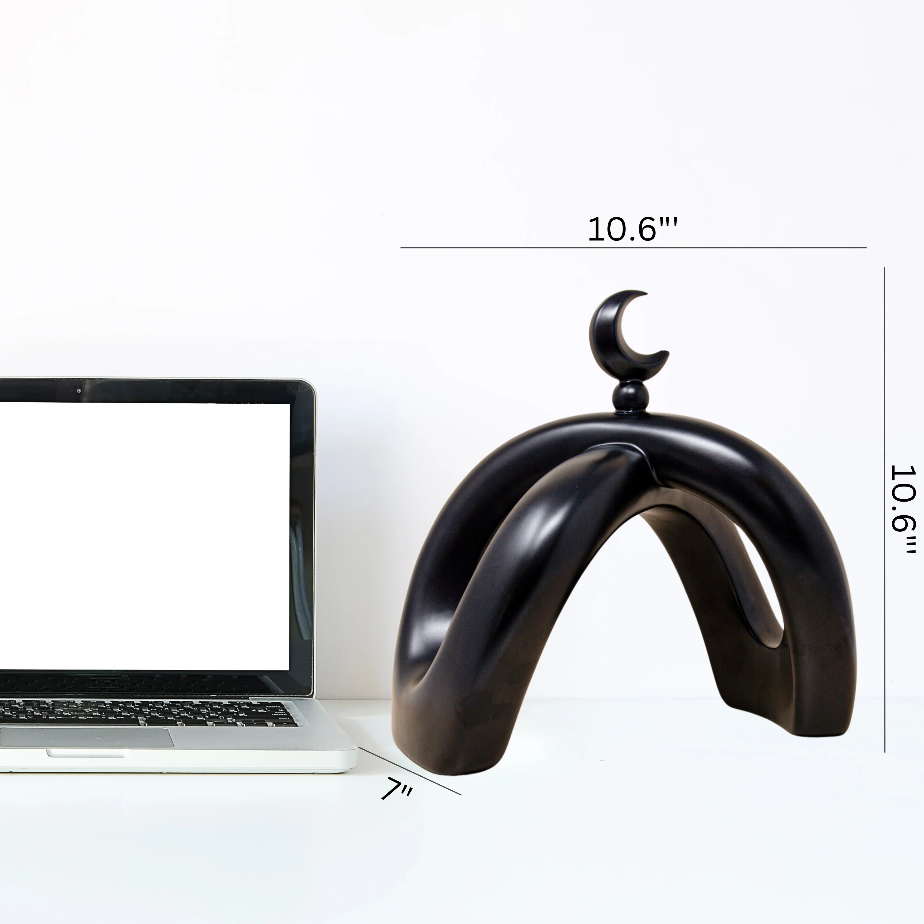Crescent Knot Sculpture: Black - Image 7