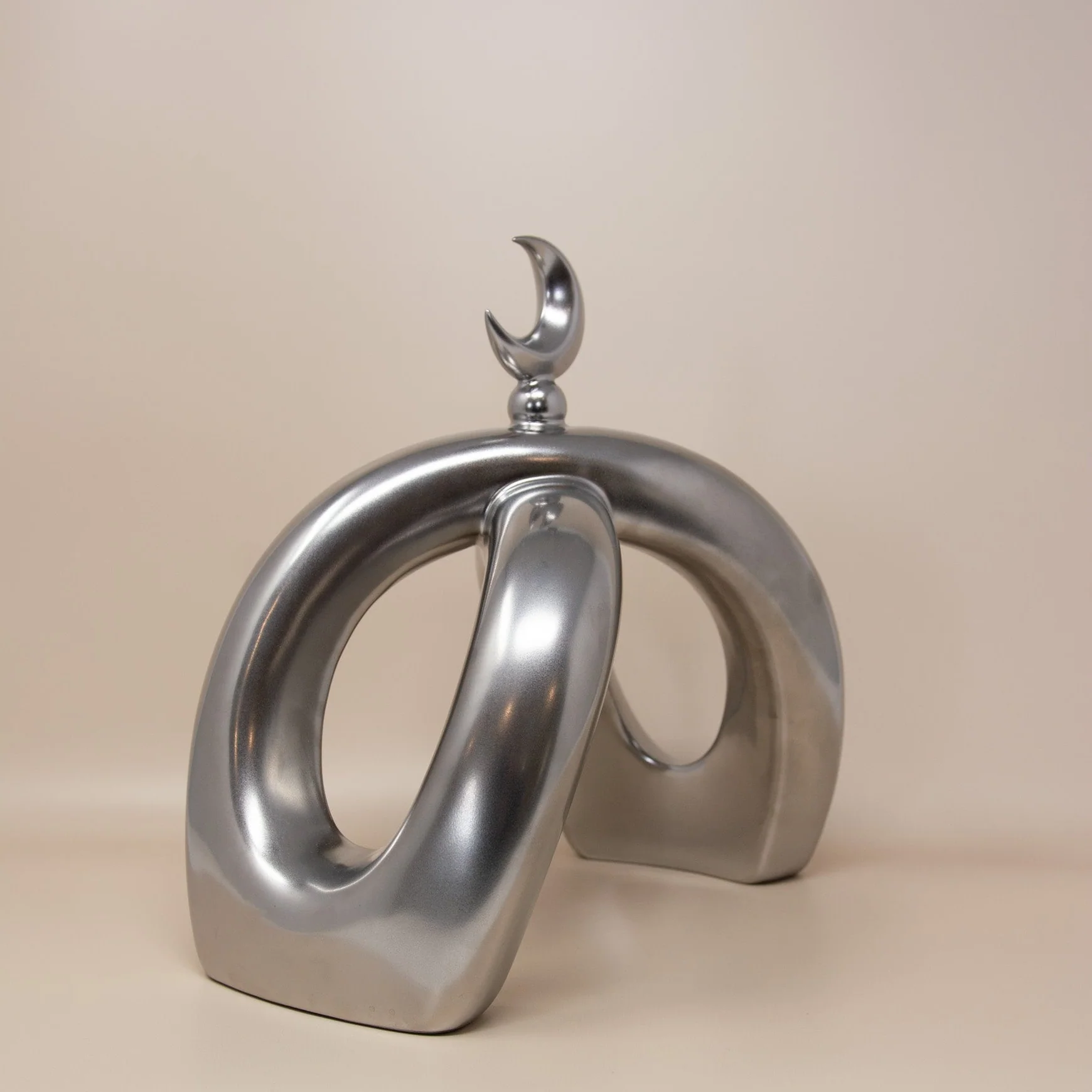 Crescent Knot Sculpture: Chrome - Image 2