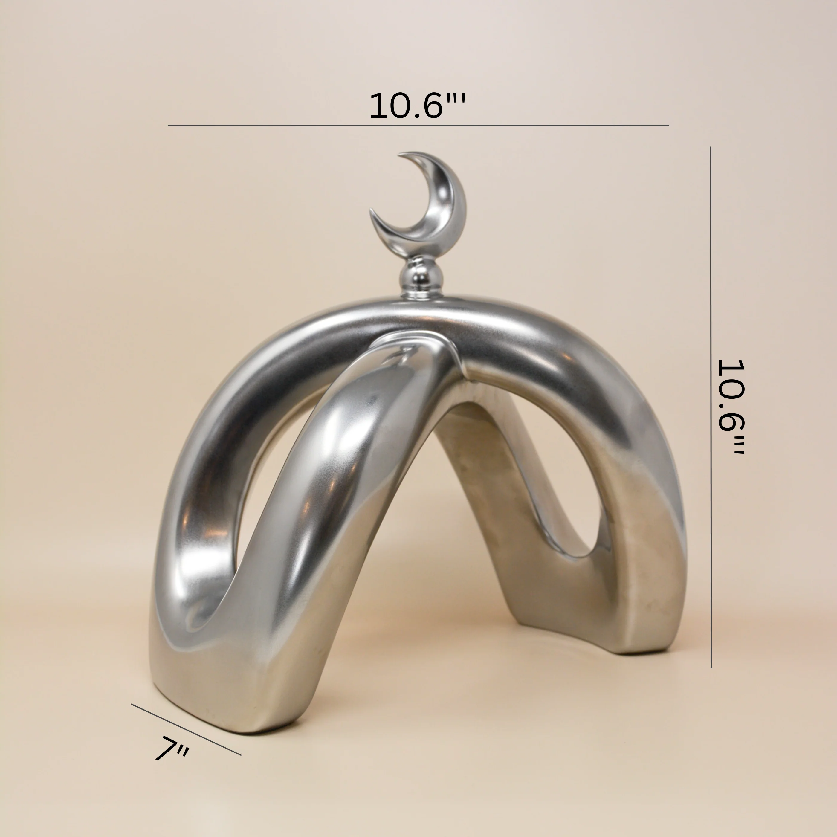 Crescent Knot Sculpture: Chrome - Image 7