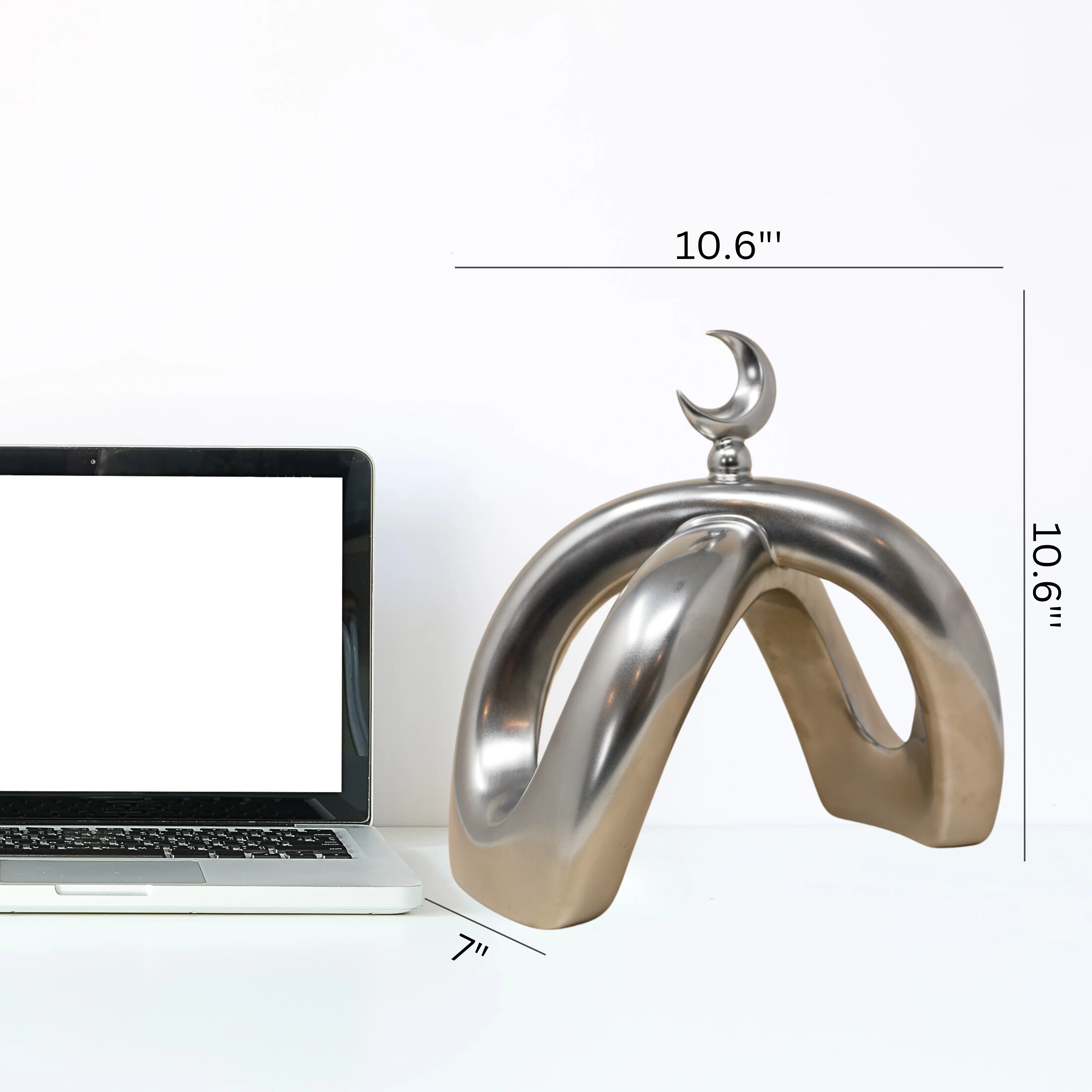 Crescent Knot Sculpture: Chrome - Image 8