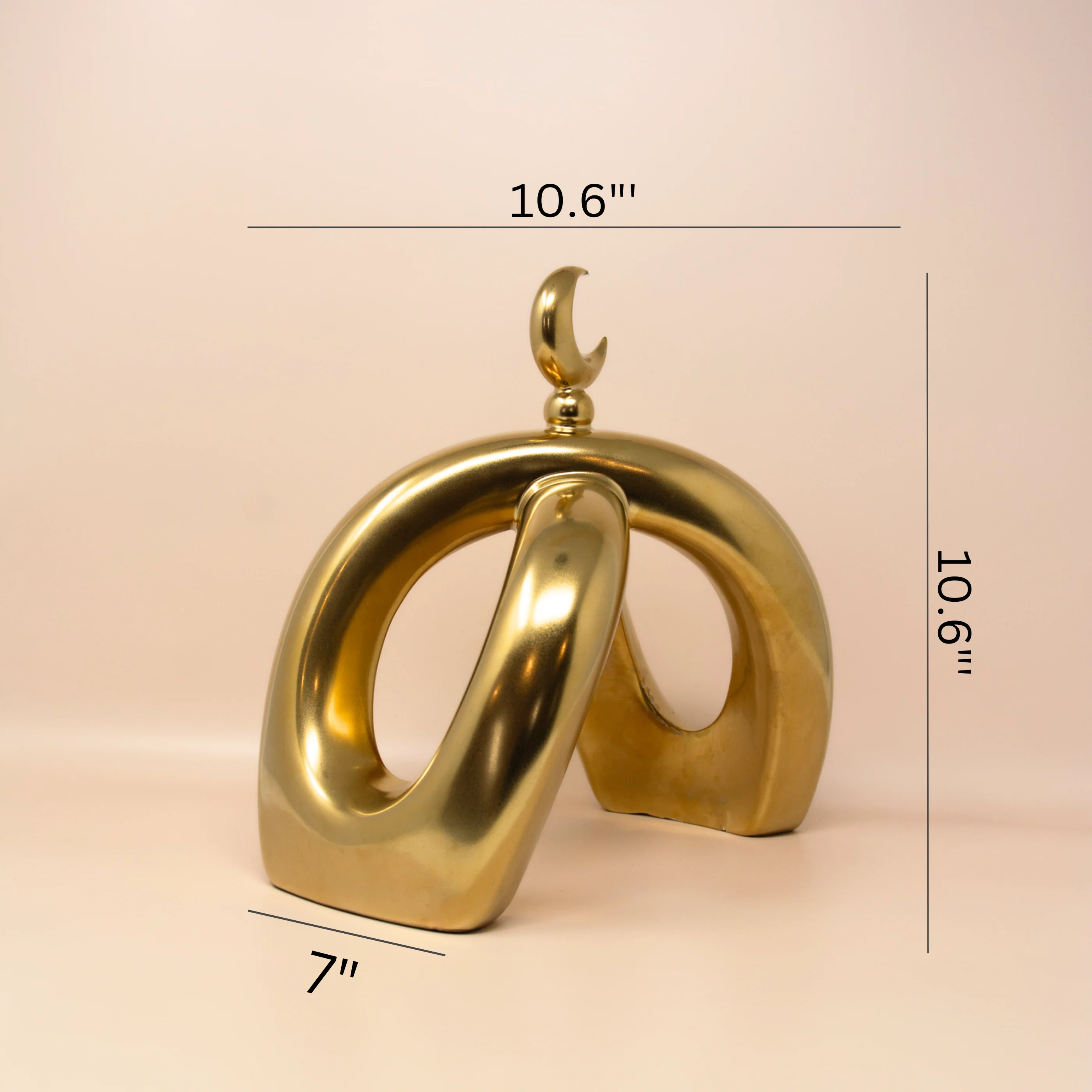 Crescent Knot Sculpture: Rustic Gold - Image 8